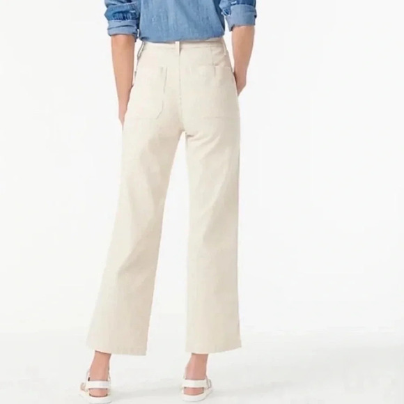 NWT J.Crew Slim Wide Leg Khaki Striped Sean’s - Picture 3 of 7